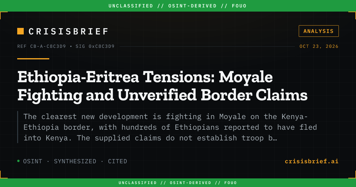 Ethiopia-Eritrea Tensions: Moyale Fighting and Unverified Border Claims ...