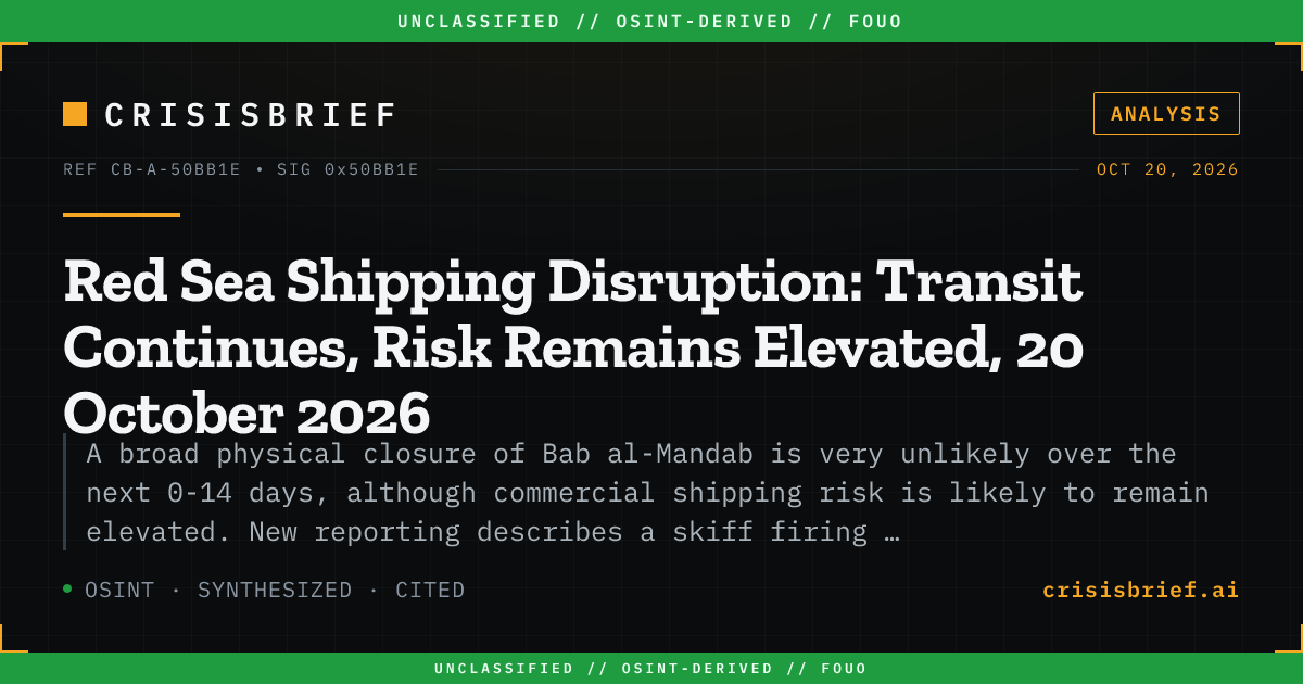 Red Sea Shipping Disruption: Transit Continues, Risk Remains Elevated ...